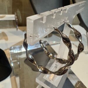 Robert, Lee Morris, Modern‎ Silver Plated twisted Large Hoop Earrings